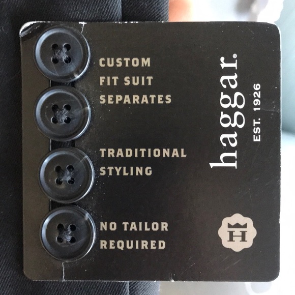 Haggar Mens Two Piece Black Suit Set - Jacket & Pants NWT C1 - Picture 7 of 12